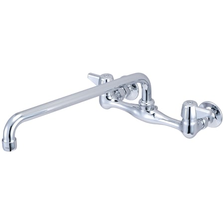 Central Brass Two Handle Wallmount Kitchen Faucet in Chrome 0047-UA4